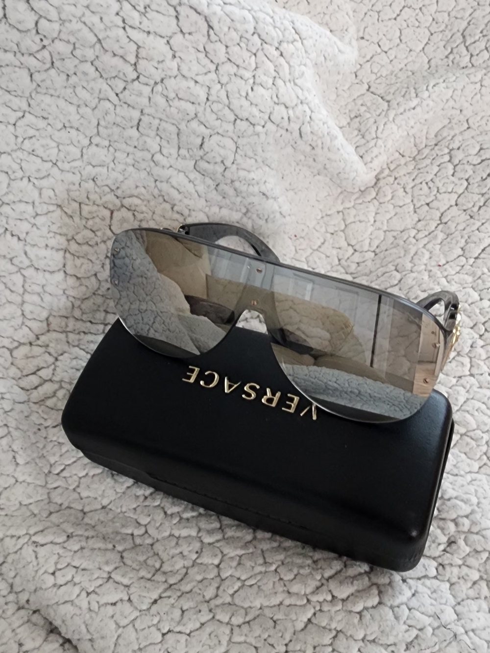 Versace Shield Sunglasses in Smoke Gradient
